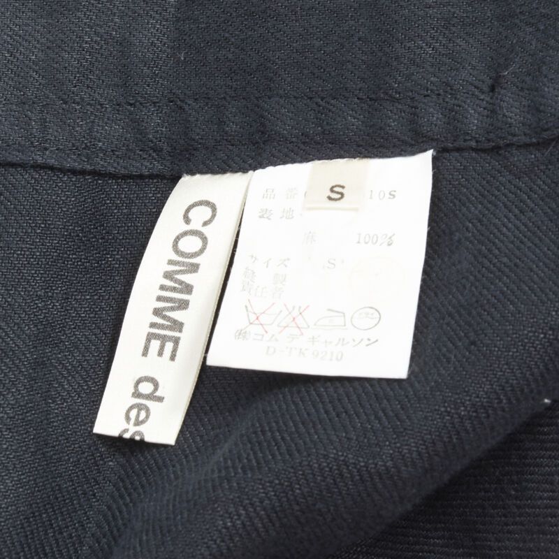 Comme des Garcons COMME DES GARCONS Vintage black linen one shoulder sash button dungaree skirt S Size 26" / US 2 / IT 38 - 9 Thumbnail