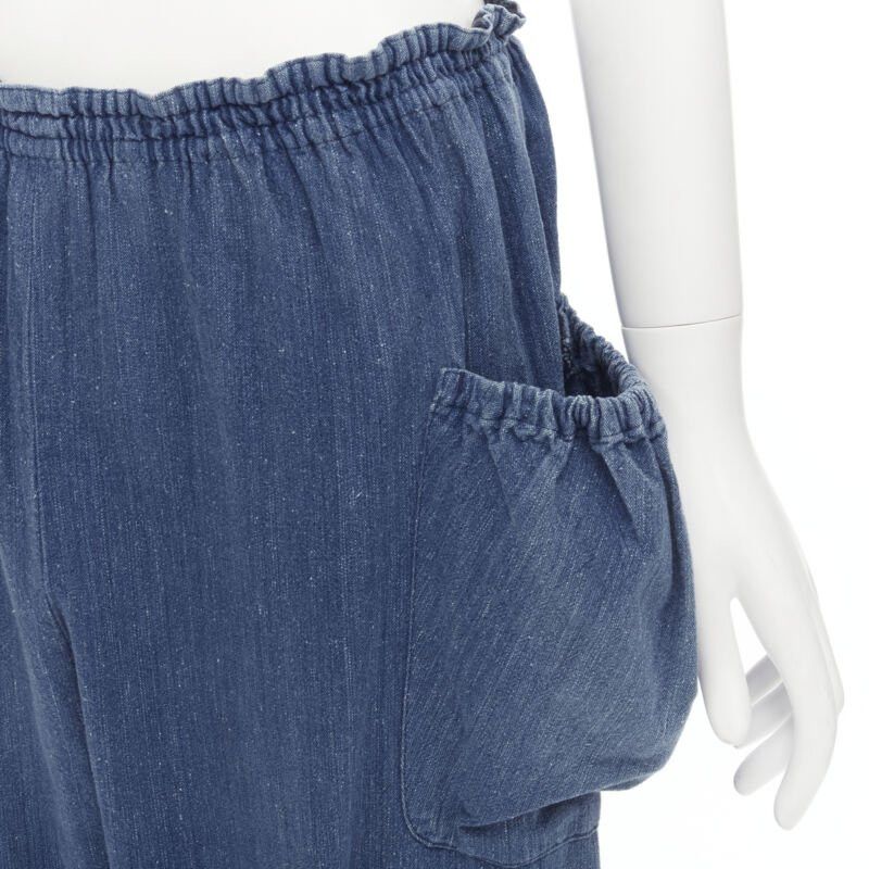 Comme des Garcons COMME DES GARCONS 1980's Vintage blue washed denim cargo bubble jeans Size 27" / US 4 / IT 40 - 2 Thumbnail