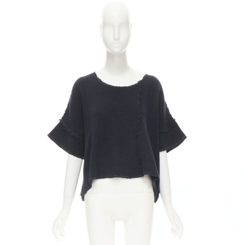 Comme des Garcons COMME DES GARCONS 1980's Vintage white frayed seams patchwork boxy sweater top M Size M / US 6-8 / IT 42-44 - 9 Thumbnail