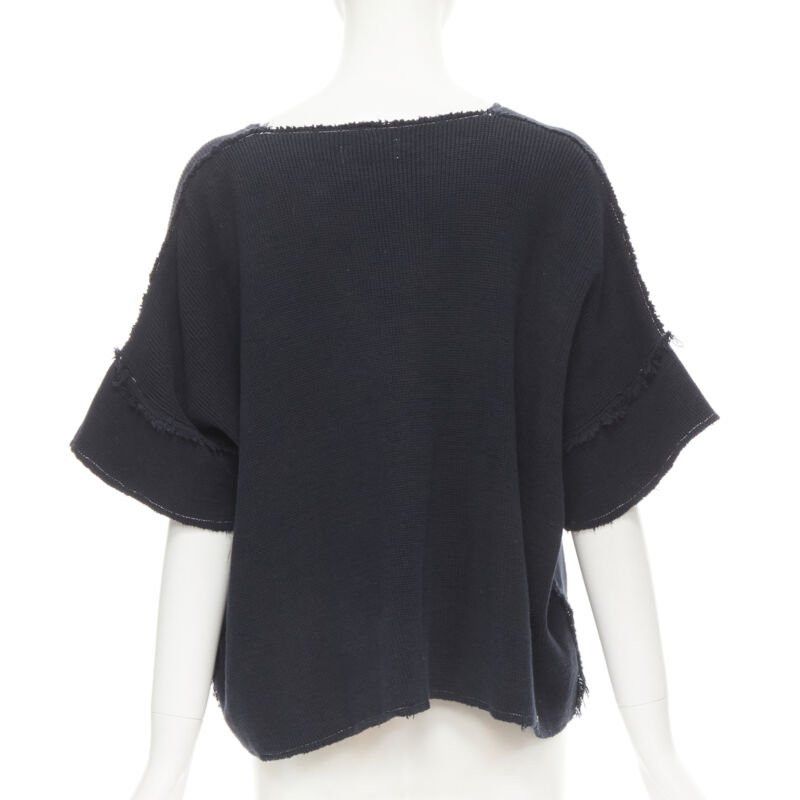 Comme des Garcons COMME DES GARCONS 1980's Vintage white frayed seams patchwork boxy sweater top M Size M / US 6-8 / IT 42-44 - 5 Thumbnail