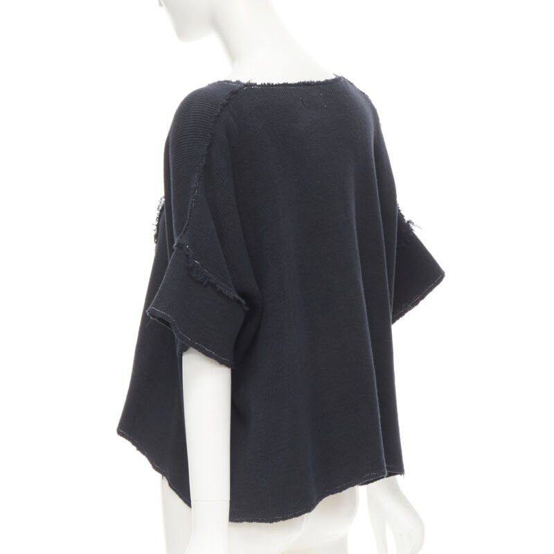 Comme des Garcons COMME DES GARCONS 1980's Vintage white frayed seams patchwork boxy sweater top M Size M / US 6-8 / IT 42-44 - 6 Thumbnail