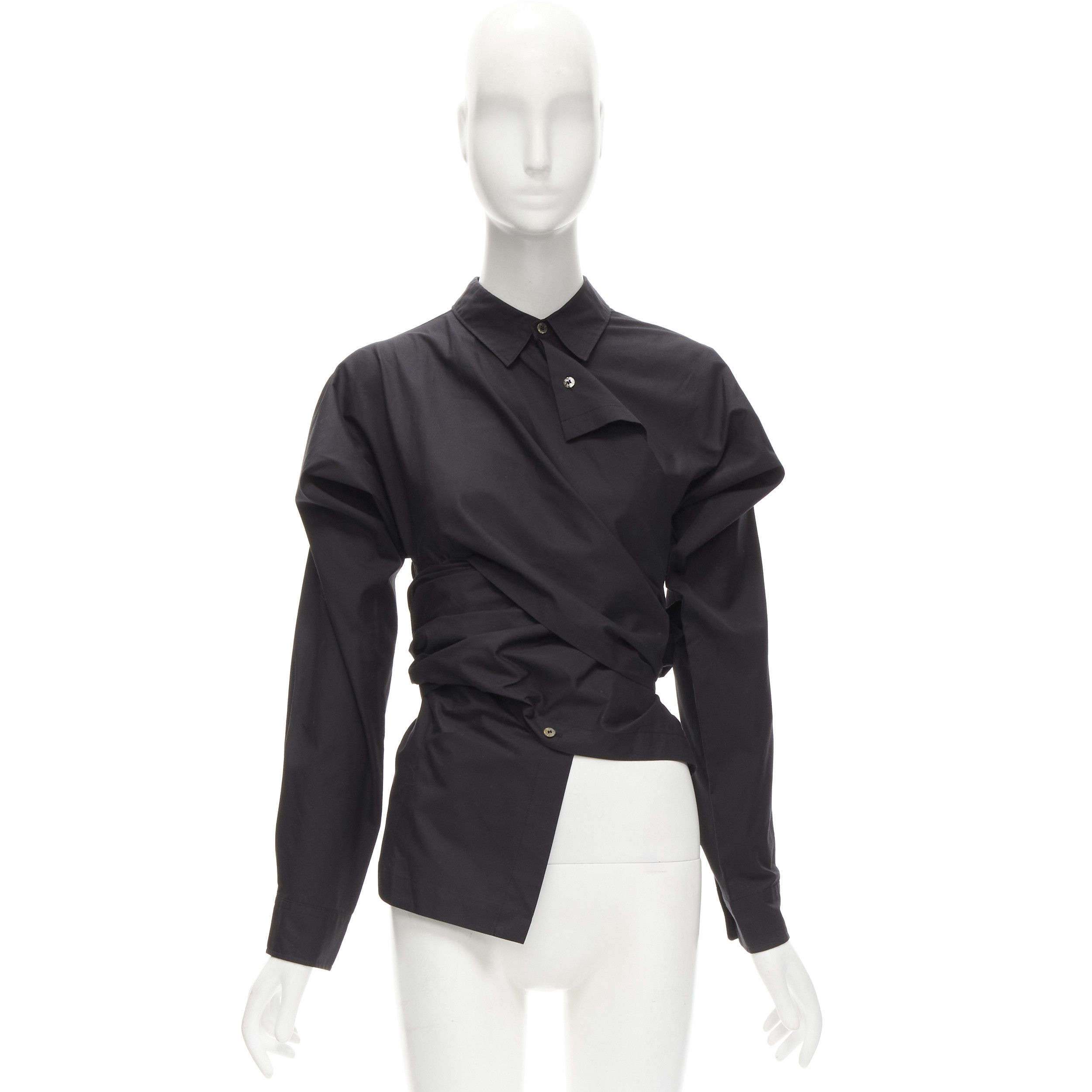 Comme des Garcons COMME DES GARCONS Vintage 1980's deconstructed wrap bias placket cutout shirt M Size M / US 6-8 / IT 42-44 - 7 Thumbnail