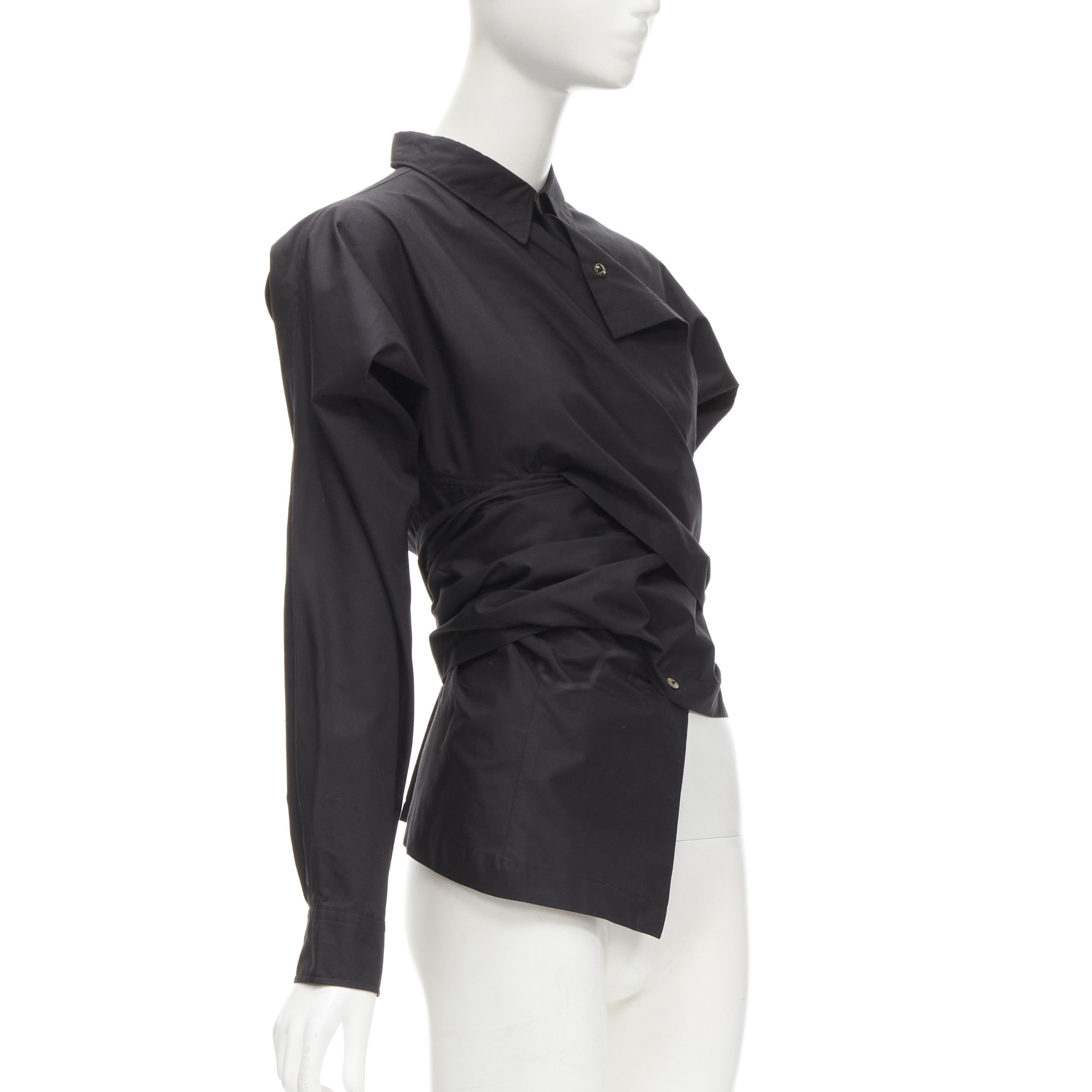 Comme des Garcons COMME DES GARCONS Vintage 1980's deconstructed wrap bias placket cutout shirt M Size M / US 6-8 / IT 42-44 - 4 Thumbnail