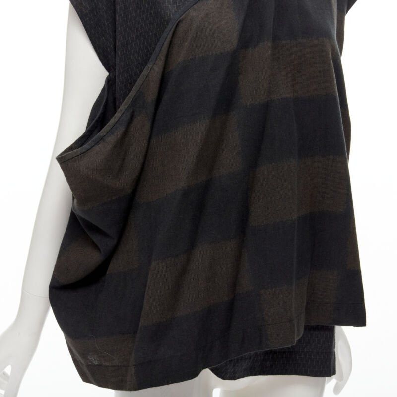 Comme des Garcons COMME DES GARCONS 1980's Vintage green checked wrap front draped vest top S Size S / US 4 / IT 40 - 8 Thumbnail