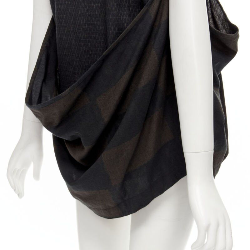 Comme des Garcons COMME DES GARCONS 1980's Vintage green checked wrap front draped vest top S Size S / US 4 / IT 40 - 2 Thumbnail