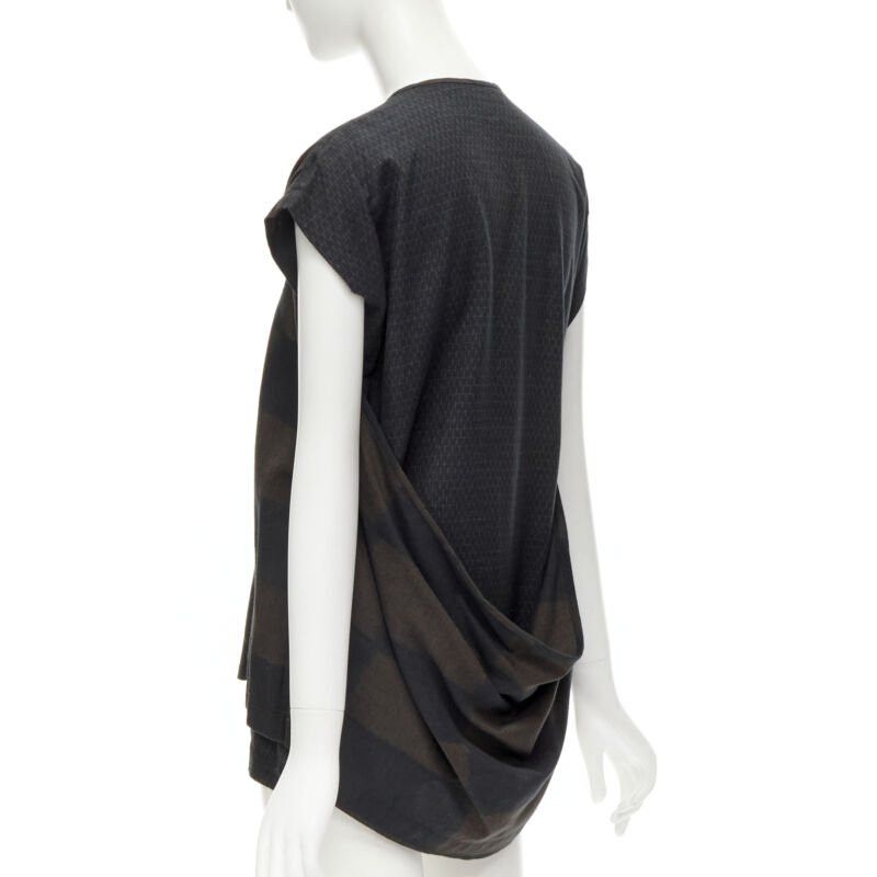 Comme des Garcons COMME DES GARCONS 1980's Vintage green checked wrap front draped vest top S Size S / US 4 / IT 40 - 6 Thumbnail
