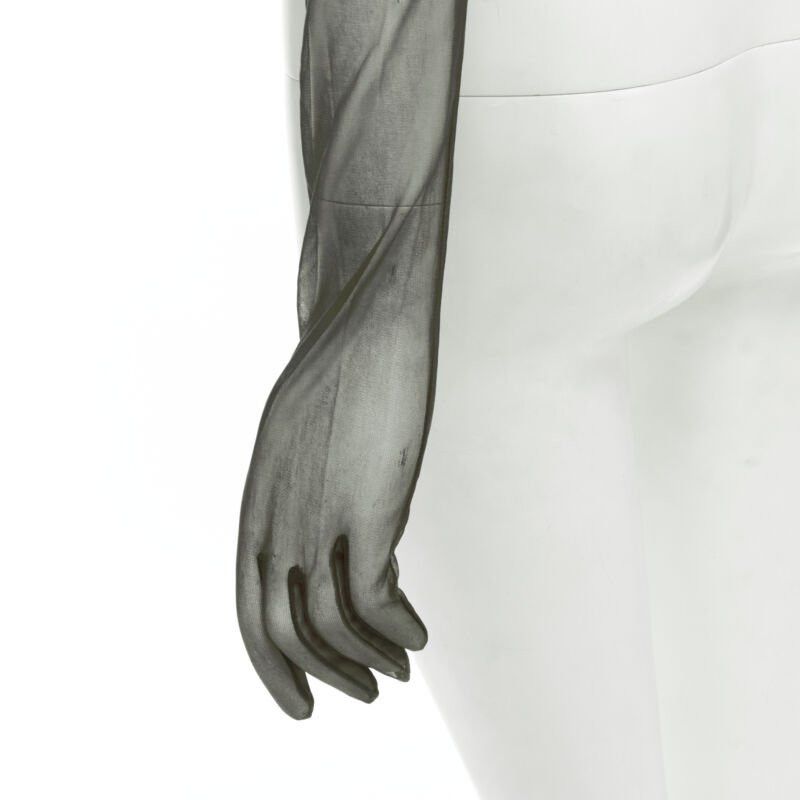Comme des Garcons COMME DES GARCONS 1990 Vintage Runway grey sheer pleated ruffle gloves shrug Size M / US 6-8 / IT 42-44 - 7 Thumbnail