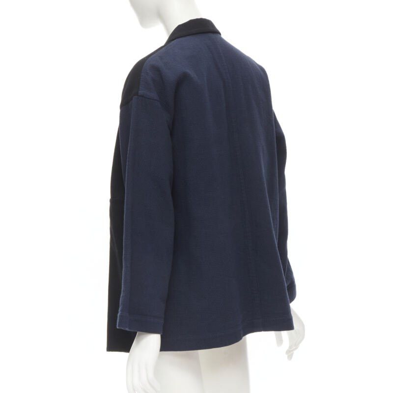 Comme des Garcons COMME DES GARCONS 1980's Vintage deconstructed black navy drape front blazer M Size M / US 6-8 / IT 42-44 - 6 Thumbnail