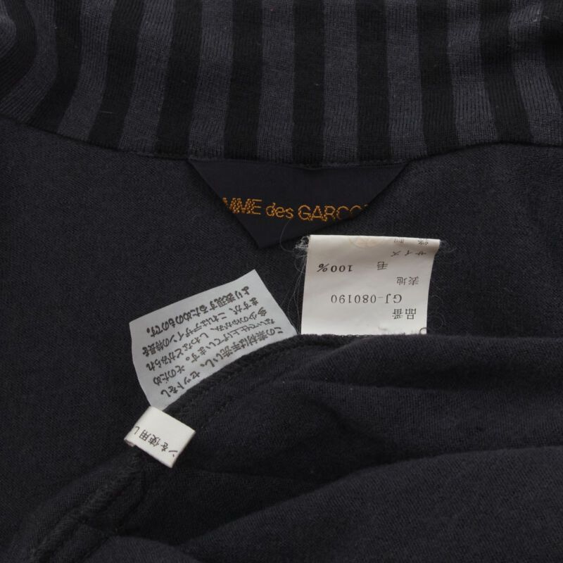 Comme des Garcons COMME DES GARCONS 1980's Vintage grey black striped wool draped front jacket M Size M / US 6-8 / IT 42-44 - 8 Thumbnail