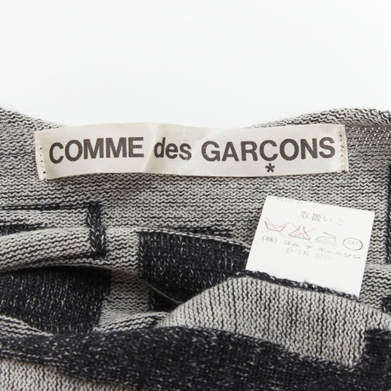 Comme des Garcons COMME DES GARCONS 1980's Vintage grey abstract wool intarsia wrap scarf cardigan Size M / US 6-8 / IT 42-44 - 9 Thumbnail
