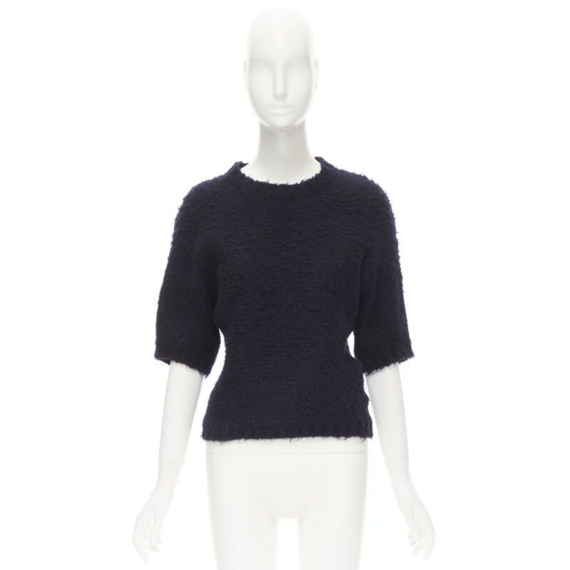 Comme des Garcons COMME DES GARCONS 1980s Vintage black boiled wool fluffy sweater M Size M / US 6-8 / IT 42-44 - 9 Thumbnail