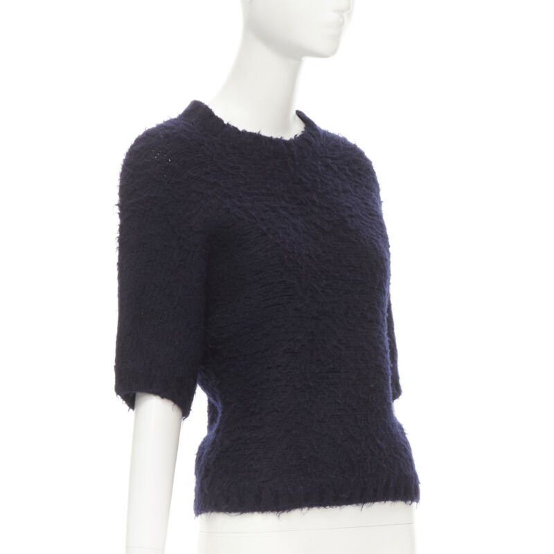 Comme des Garcons COMME DES GARCONS 1980s Vintage black boiled wool fluffy sweater M Size M / US 6-8 / IT 42-44 - 4 Thumbnail