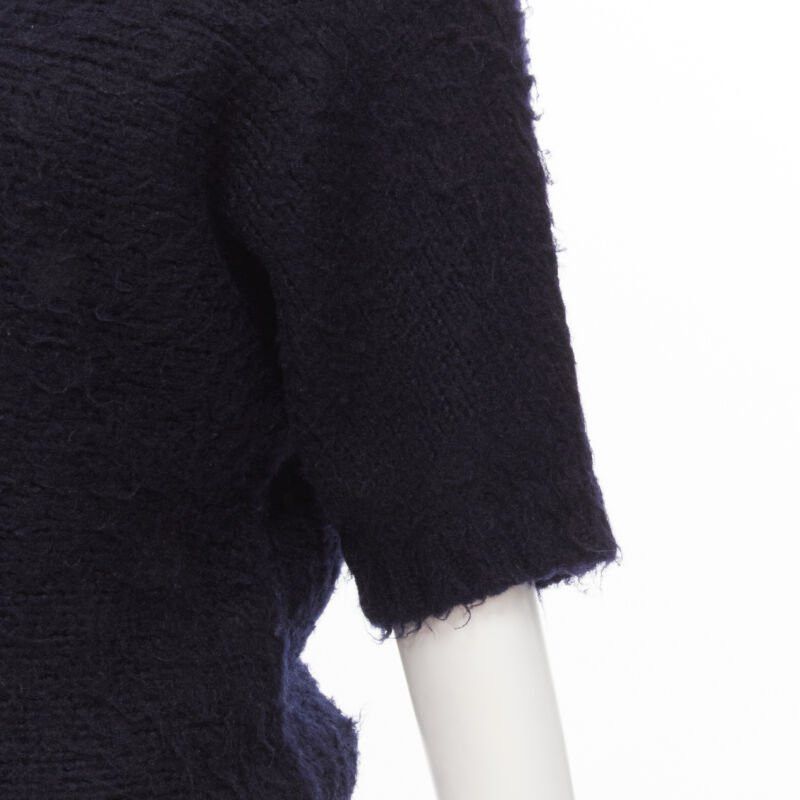 Comme des Garcons COMME DES GARCONS 1980s Vintage black boiled wool fluffy sweater M Size M / US 6-8 / IT 42-44 - 2 Thumbnail