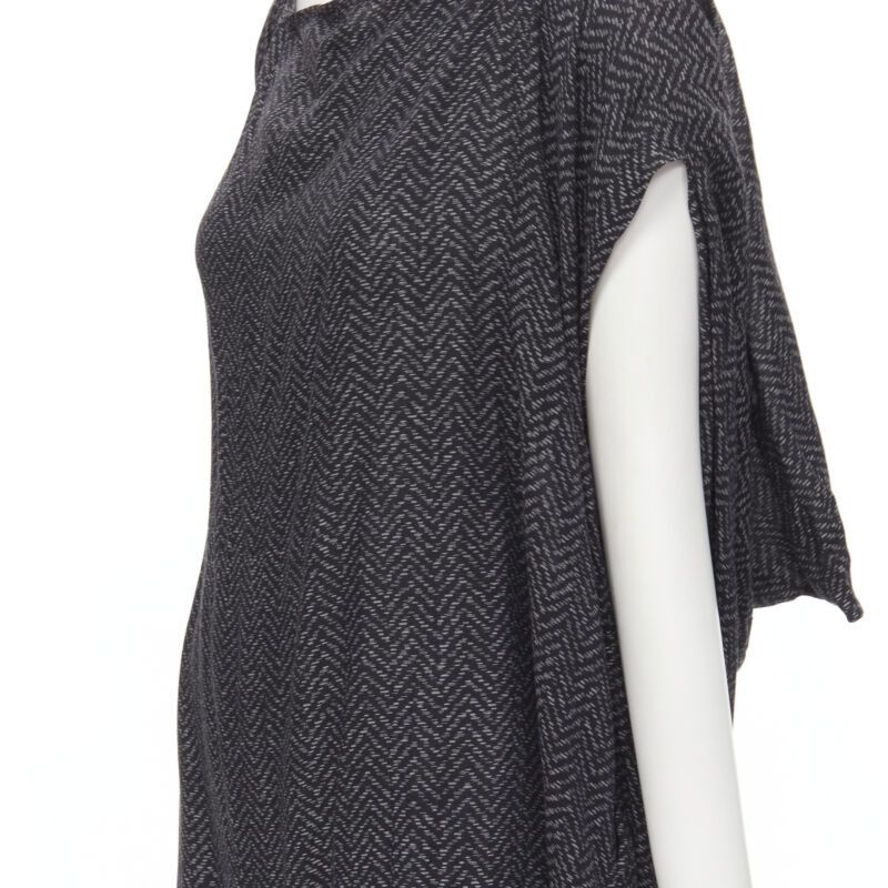 Comme des Garcons COMME DES GARCONS 1980's Vintage grey chevron asymmetric draped cocoon dress Size M / US 6-8 / IT 42-44 - 7 Thumbnail