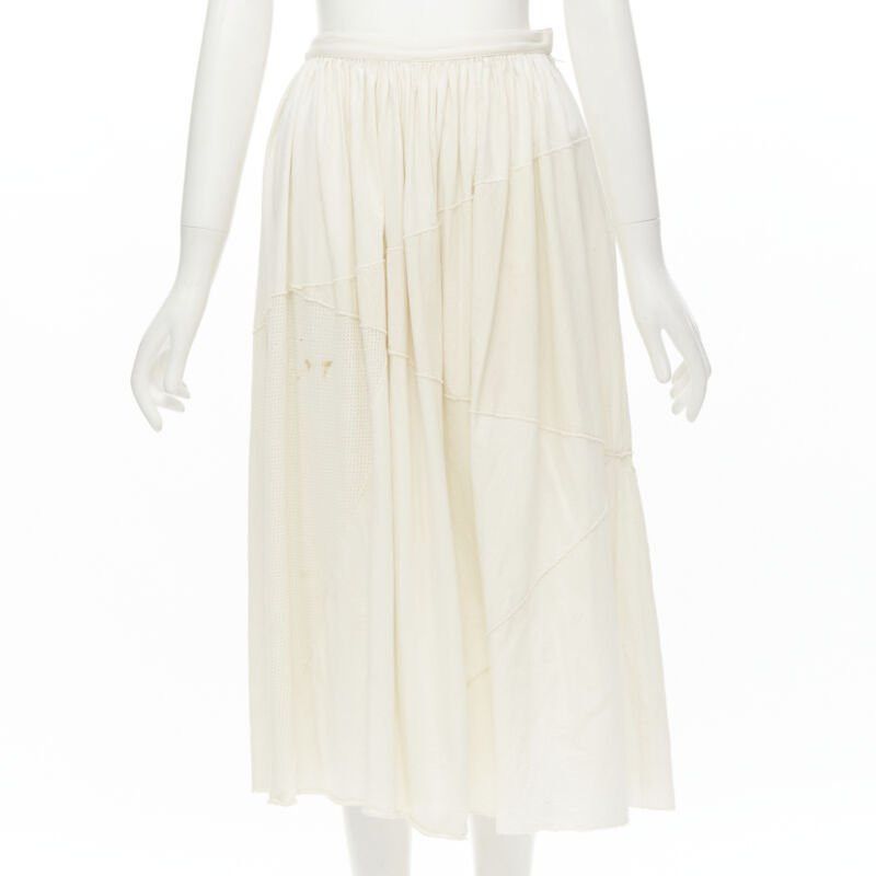 Comme des Garcons COMME DES GARCONS TRICOT Vintage raw cotton patchwork trapeze top midi skirt Size M / US 6-8 / IT 42-44 - 8 Thumbnail