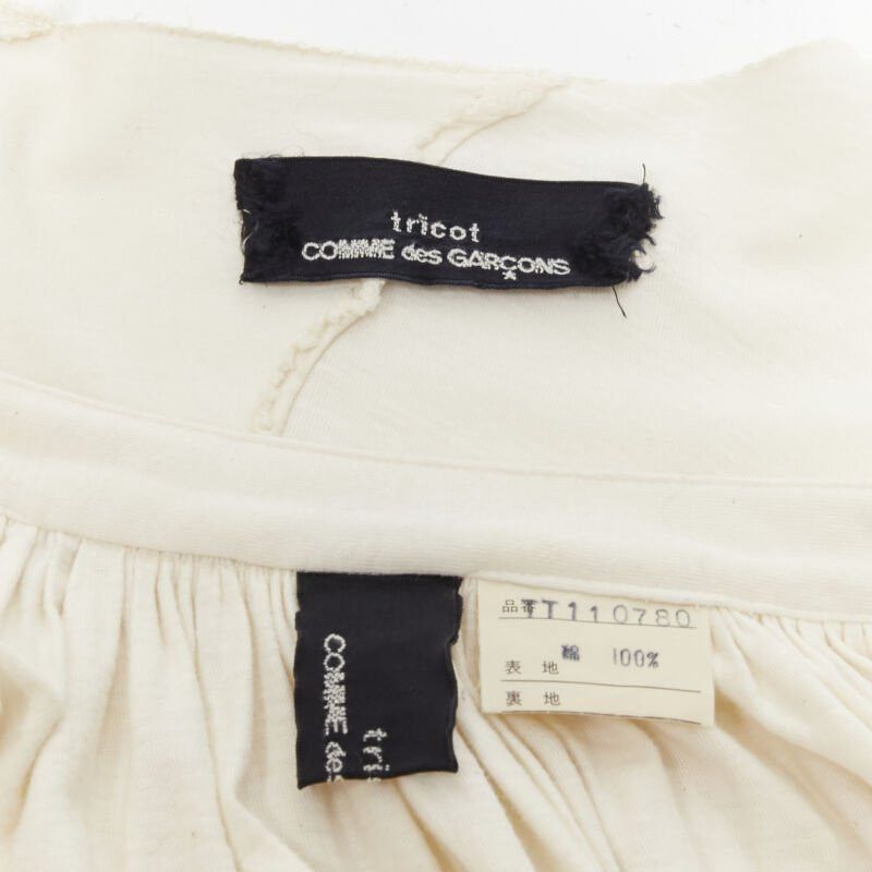 Comme des Garcons COMME DES GARCONS TRICOT Vintage raw cotton patchwork trapeze top midi skirt Size M / US 6-8 / IT 42-44 - 10 Thumbnail