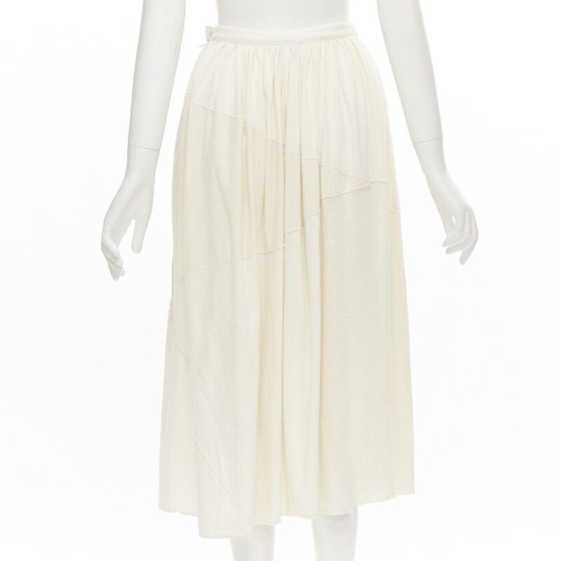 Comme des Garcons COMME DES GARCONS TRICOT Vintage raw cotton patchwork trapeze top midi skirt Size M / US 6-8 / IT 42-44 - 9 Thumbnail