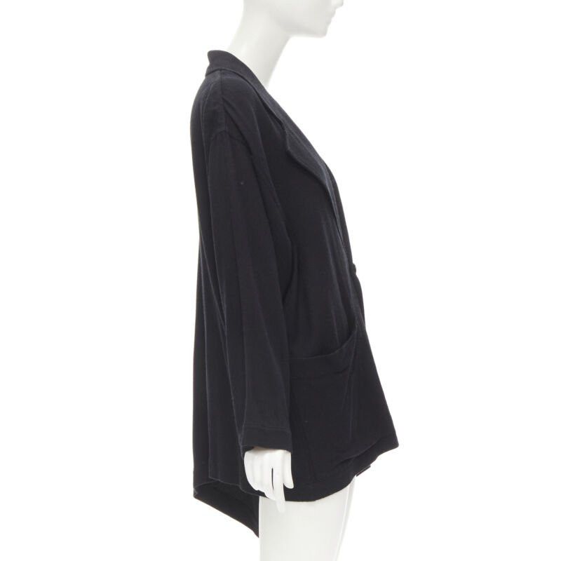 Comme des Garcons COMME DES GARCONS 1980's Vintage black wool wide cut oversized asymmetric blazer Size M / US 6-8 / IT 42-44 - 4 Thumbnail