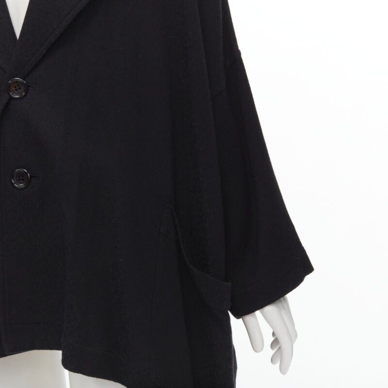 Comme des Garcons COMME DES GARCONS 1980's Vintage black wool wide cut oversized asymmetric blazer Size M / US 6-8 / IT 42-44 - 7 Thumbnail