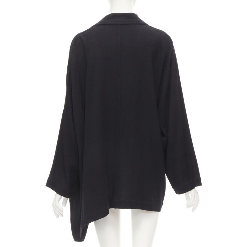 Comme des Garcons COMME DES GARCONS 1980's Vintage black wool wide cut oversized asymmetric blazer Size M / US 6-8 / IT 42-44 - 5 Thumbnail