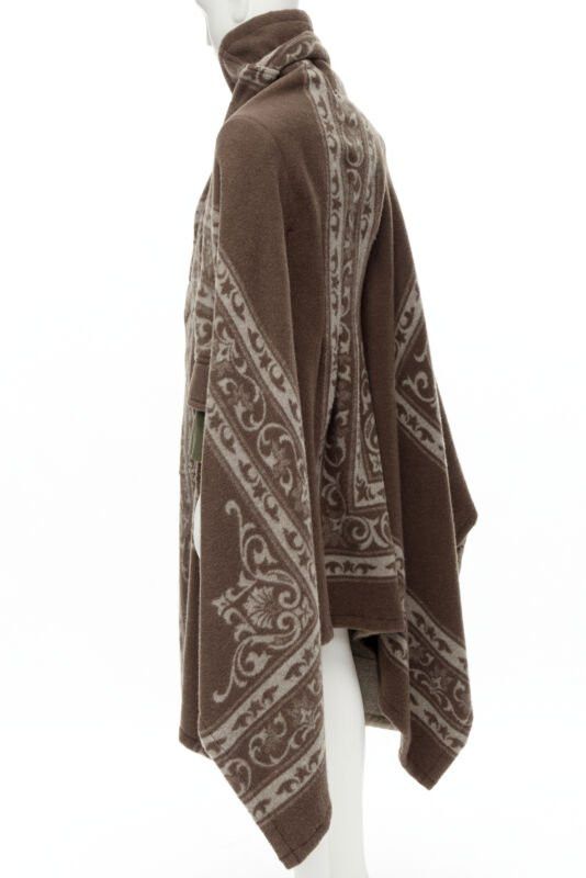 Comme des Garcons rare COMME DES GARCONS 2009 Runway brown ethnic wool cashmere blanket cocoon M Size M / US 6-8 / IT 42-44 - 6 Thumbnail