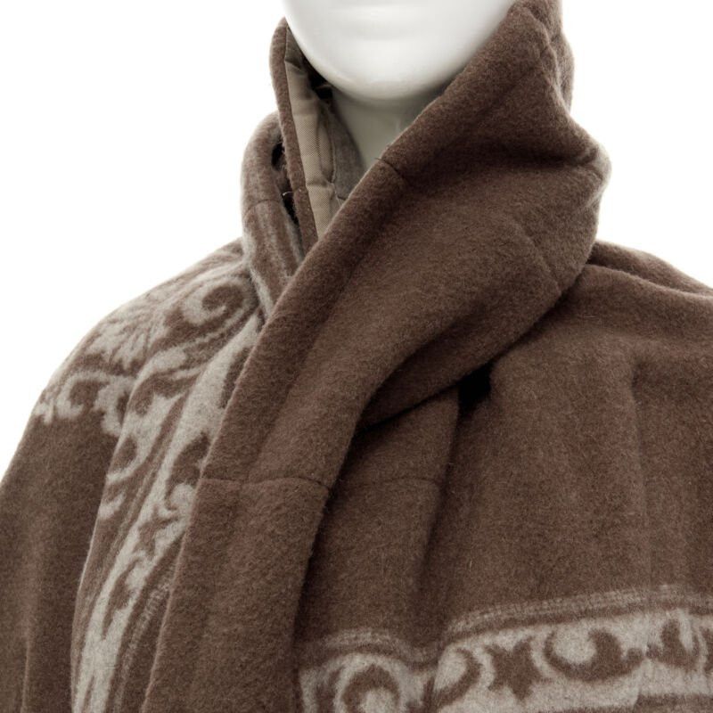 Comme des Garcons rare COMME DES GARCONS 2009 Runway brown ethnic wool cashmere blanket cocoon M Size M / US 6-8 / IT 42-44 - 2 Thumbnail