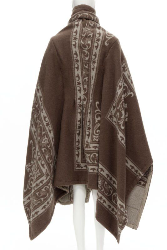 Comme des Garcons rare COMME DES GARCONS 2009 Runway brown ethnic wool cashmere blanket cocoon M Size M / US 6-8 / IT 42-44 - 5 Thumbnail