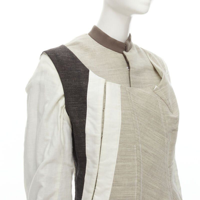 Comme des Garcons rare COMME DES GARCONS Vintage 1998 Runway patchwork inside out bias coat S Size ONE SIZE - 2 Thumbnail
