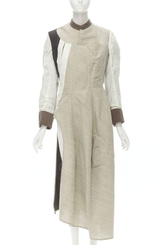 Comme des Garcons rare COMME DES GARCONS Vintage 1998 Runway patchwork inside out bias coat S Size ONE SIZE - 3 Thumbnail
