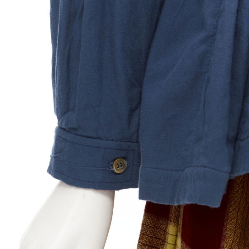 Comme des Garcons COMME DES GARCONS 1980's Vintage blue shirred stitch top layered checked skirt M Size ONE SIZE - 7 Thumbnail