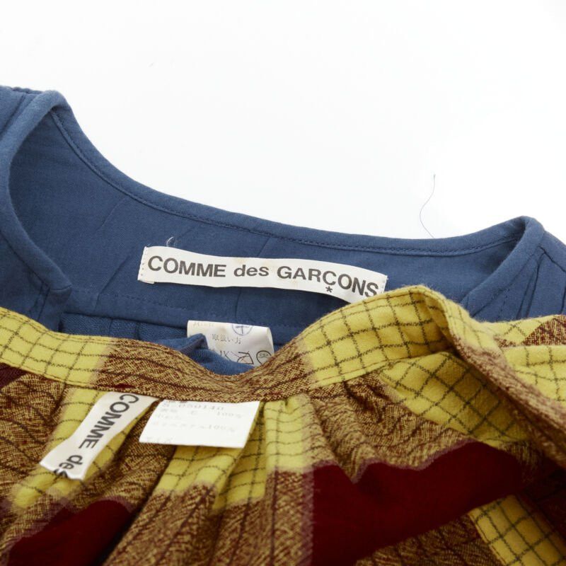 Comme des Garcons COMME DES GARCONS 1980's Vintage blue shirred stitch top layered checked skirt M Size ONE SIZE - 12 Thumbnail