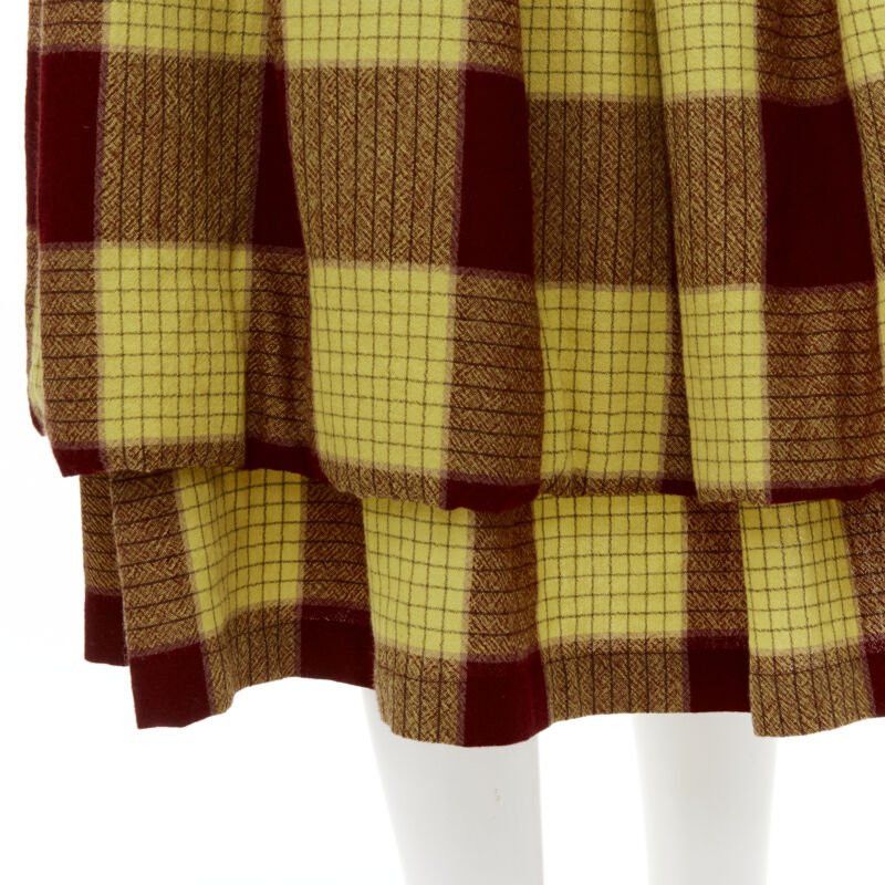 Comme des Garcons COMME DES GARCONS 1980's Vintage blue shirred stitch top layered checked skirt M Size ONE SIZE - 11 Thumbnail