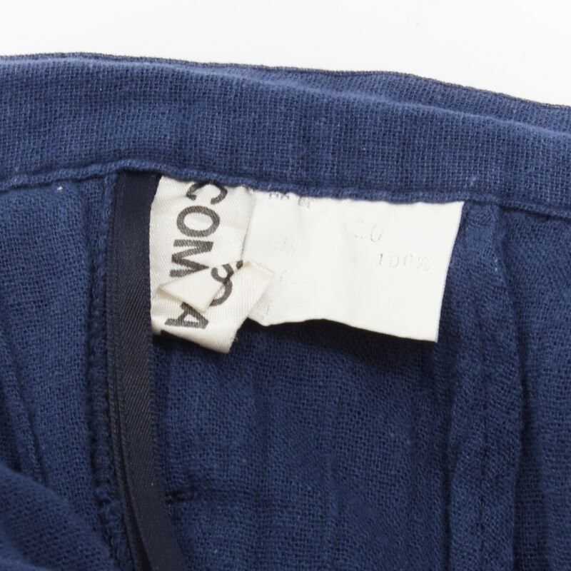 Comme des Garcons COMME DES GARCONS Vintage 1980's blue crinkled asymmetric waterfall draped skirt Size 26" / US 2 / IT 38 - 9 Thumbnail