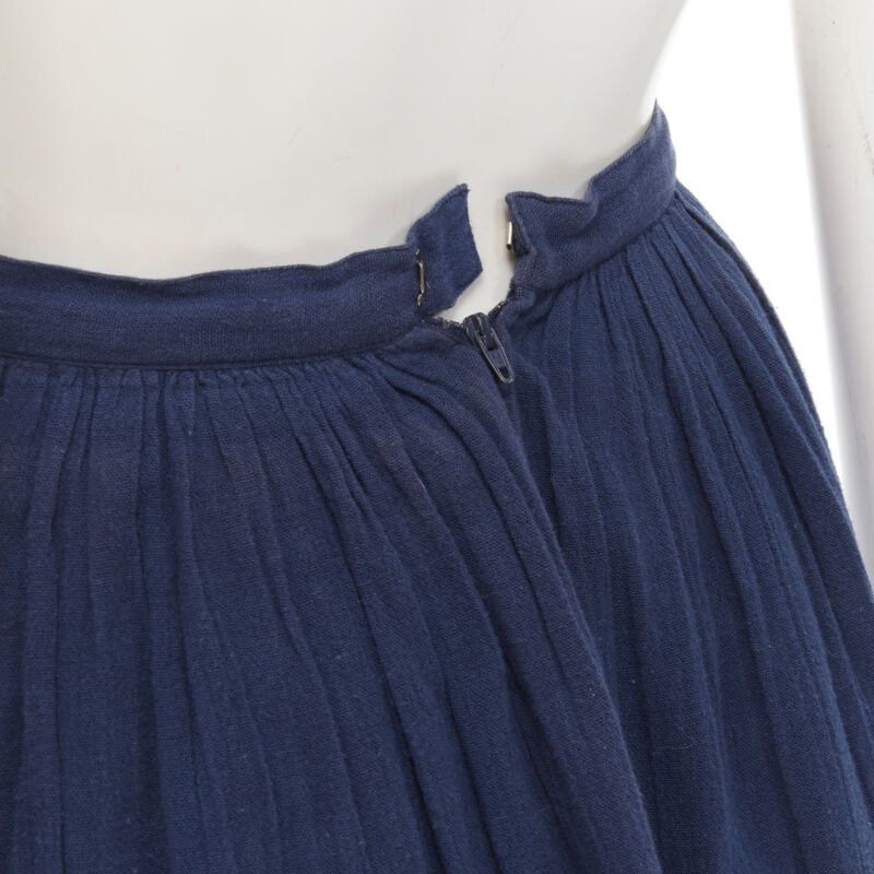 Comme des Garcons COMME DES GARCONS Vintage 1980's blue crinkled asymmetric waterfall draped skirt Size 26" / US 2 / IT 38 - 8 Thumbnail