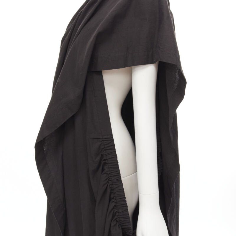 Comme des Garcons COMME DES GARCONS 1980's Vintage black washed asymmetric draped cocoon dress Size L / US 10 / IT 46 - 2 Thumbnail