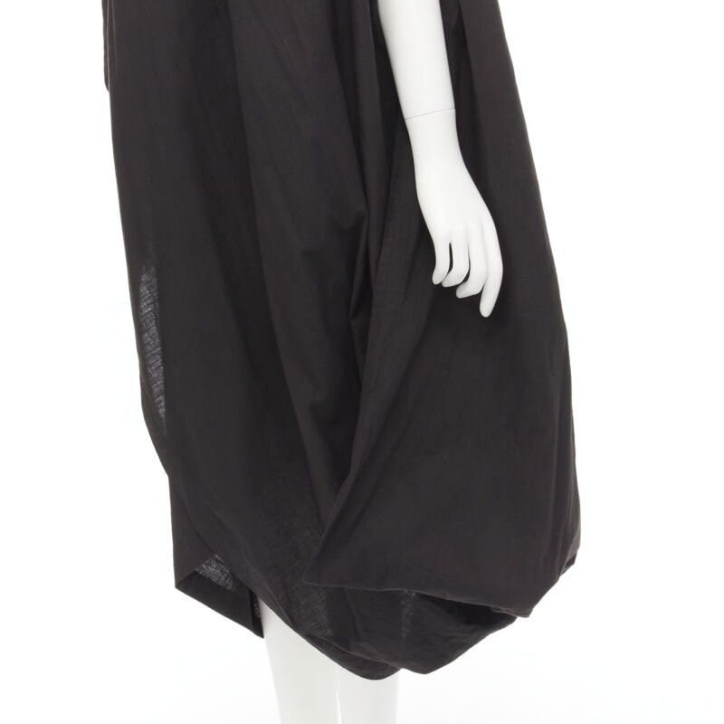 Comme des Garcons COMME DES GARCONS 1980's Vintage black washed asymmetric draped cocoon dress Size L / US 10 / IT 46 - 9 Thumbnail