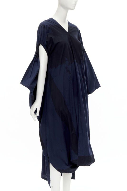 Comme des Garcons rare COMME DES GARCONS Vintage 1980's blue brushstroke angular trapeze dress Size S / US 4 / IT 40 - 3 Thumbnail