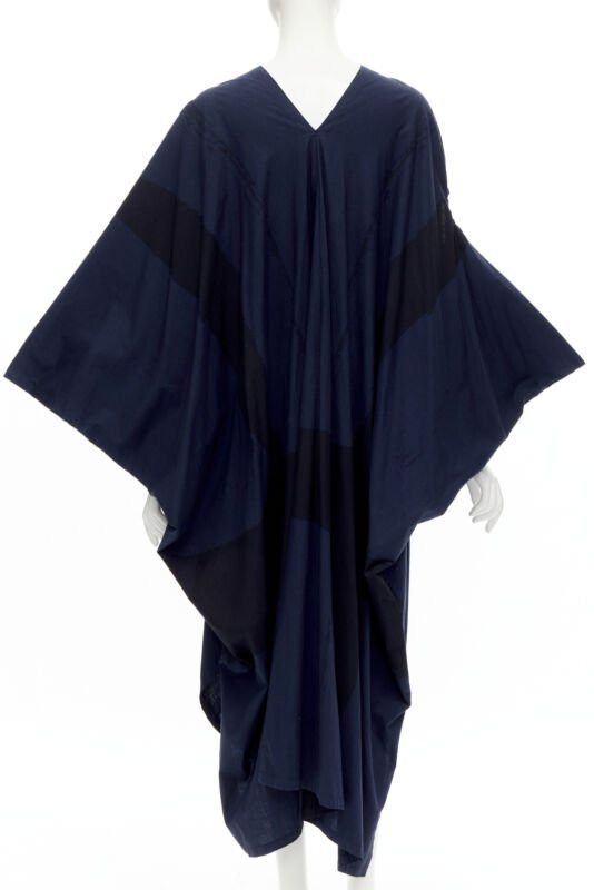 Comme des Garcons rare COMME DES GARCONS Vintage 1980's blue brushstroke angular trapeze dress Size S / US 4 / IT 40 - 5 Thumbnail