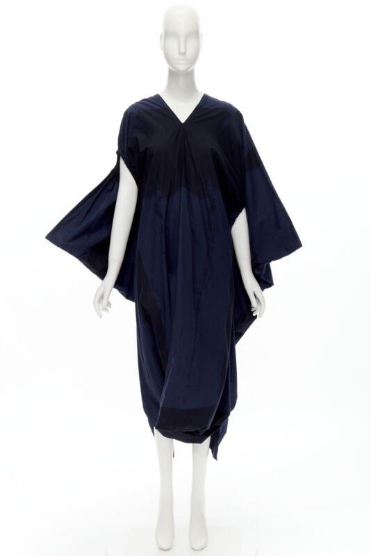 Comme des Garcons rare COMME DES GARCONS Vintage 1980's blue brushstroke angular trapeze dress Size S / US 4 / IT 40 - 12 Thumbnail
