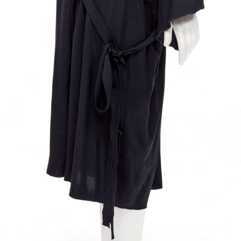 Comme des Garcons rare COMME DES GARCONS Vintage 1980's black asymmetric wrap kimono robe dress Size ONE SIZE - 2 Thumbnail