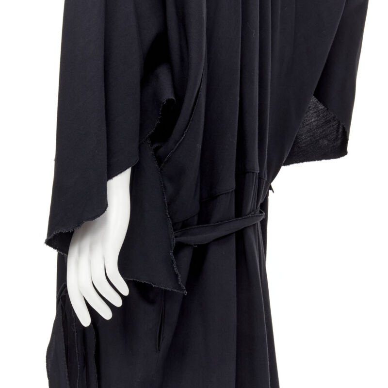 Comme des Garcons rare COMME DES GARCONS Vintage 1980's black asymmetric wrap kimono robe dress Size ONE SIZE - 8 Thumbnail