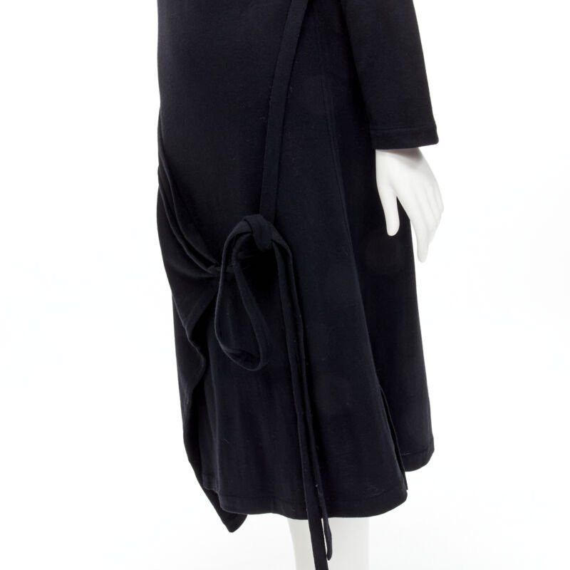 Comme des Garcons rare COMME DES GARCONS 1980's Vintage black asymmetric neckline hooded dress M Size S / US 4 / IT 40 - 9 Thumbnail