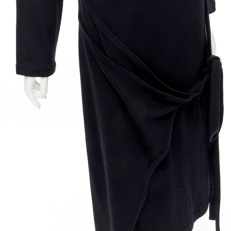 Comme des Garcons rare COMME DES GARCONS 1980's Vintage black asymmetric neckline hooded dress M Size S / US 4 / IT 40 - 8 Thumbnail