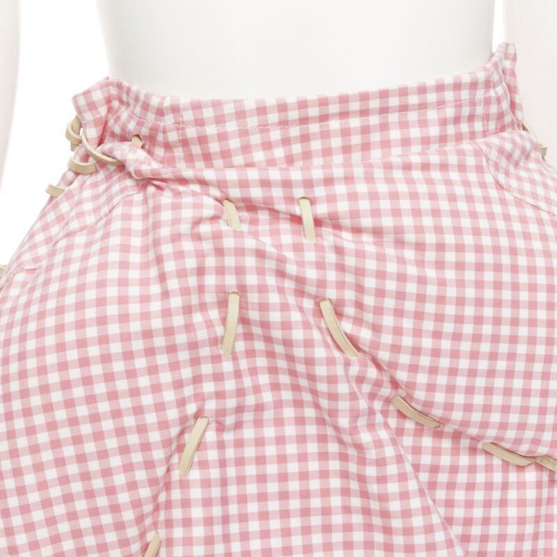 Comme des Garcons rare COMME DES GARCONS Vintage 2004 Runway pink checked Punk balloon skirt Size 26" / US 2 / IT 38 - 8 Thumbnail