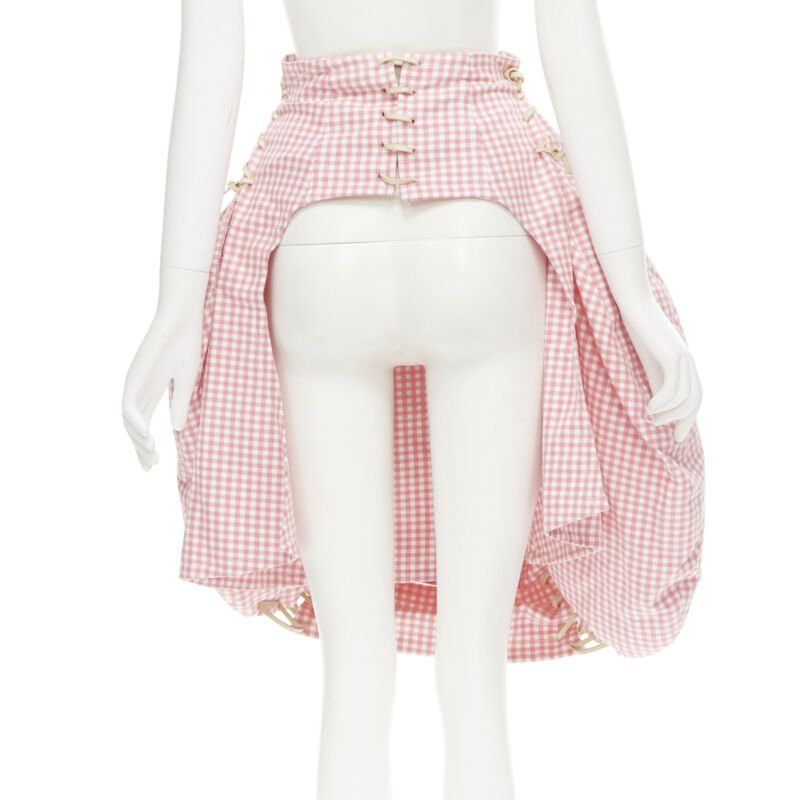Comme des Garcons rare COMME DES GARCONS Vintage 2004 Runway pink checked Punk balloon skirt Size 26" / US 2 / IT 38 - 5 Thumbnail