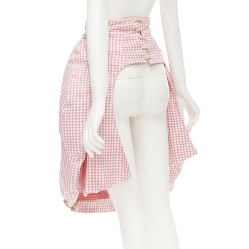 Comme des Garcons rare COMME DES GARCONS Vintage 2004 Runway pink checked Punk balloon skirt Size 26" / US 2 / IT 38 - 6 Thumbnail