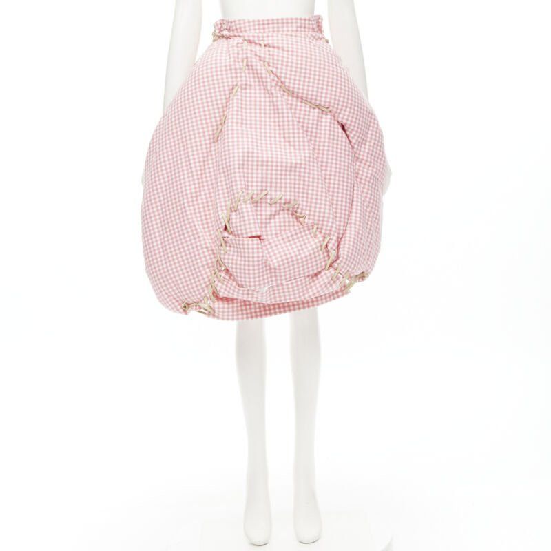 Comme des Garcons rare COMME DES GARCONS Vintage 2004 Runway pink checked Punk balloon skirt Size 26" / US 2 / IT 38 - 12 Thumbnail