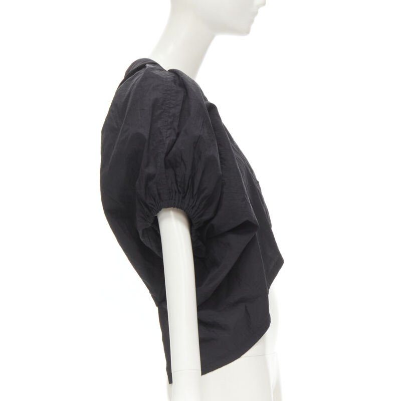 Comme des Garcons COMME DES GARCONS 1980's Vintage black crinkled nylon twist back shrug jacket Size M / US 6-8 / IT 42-44 - 4 Thumbnail