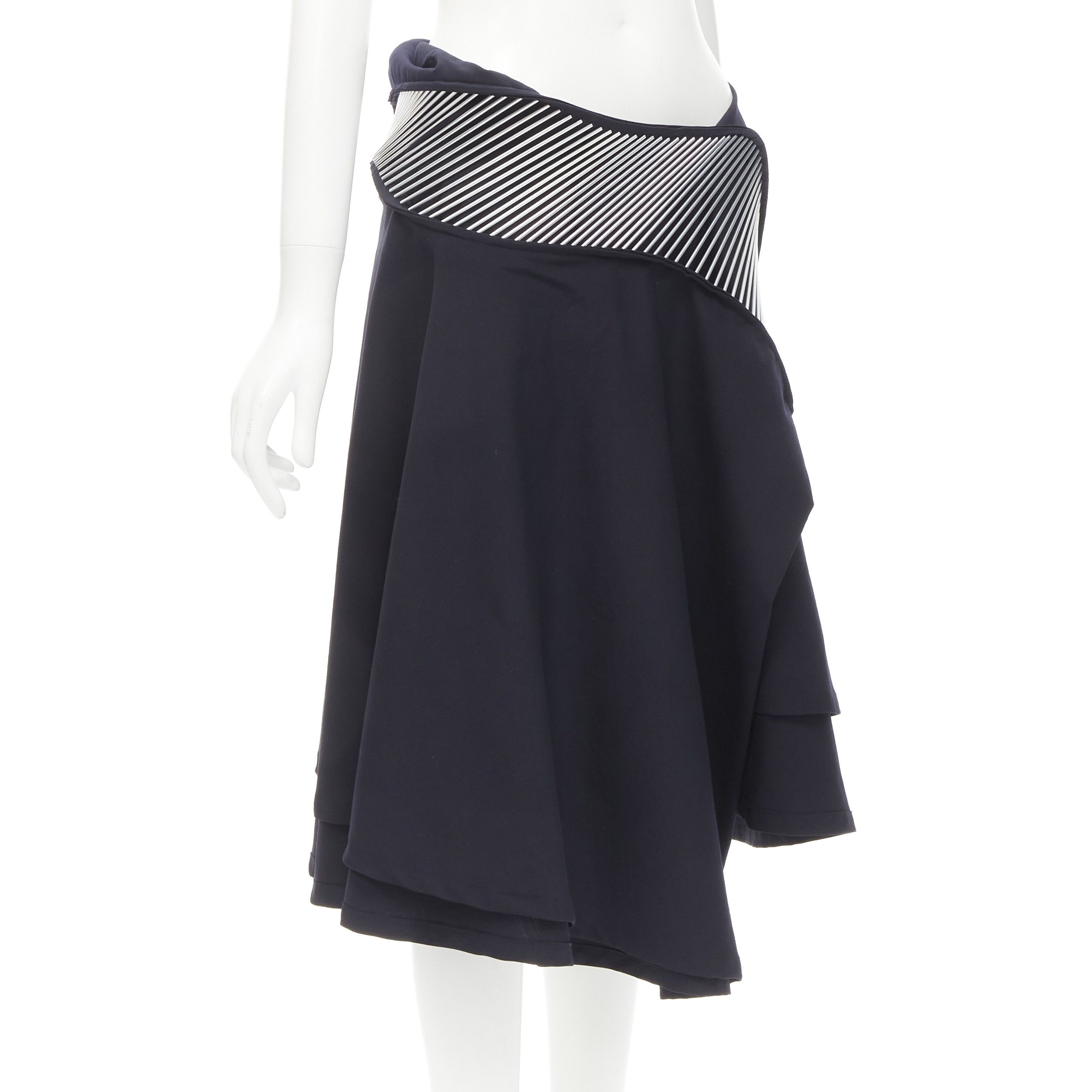 Junya Watanabe rare JUNYA WATANABE Vintage 1998 Runway silver architectural metal midi skirt Size 27" / US 4 / IT 40 - 3 Thumbnail