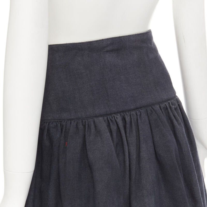 Comme des Garcons COMME DES GARCONS 1980's Vintage grey wool corset lace tiered flared skirt S Size 27" / US 4 / IT 40 - 7 Thumbnail